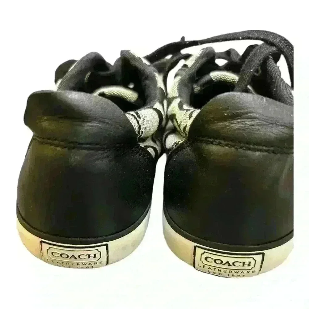 COACH Barrett II Monogram Signature C Black Gray Sneaker Size 7.5W Grey low top - Picture 8 of 13